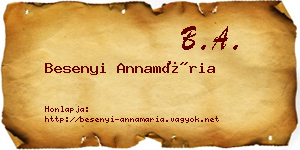 Besenyi Annamária névjegykártya